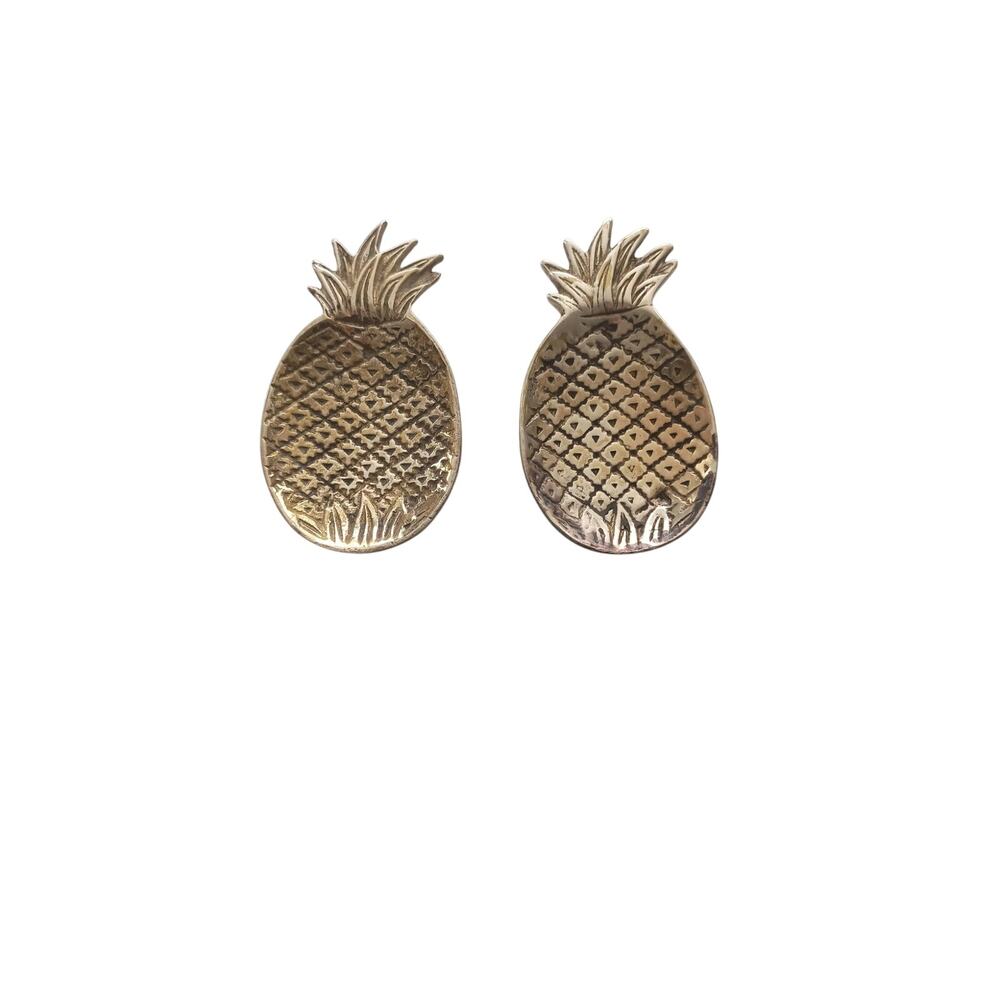 Brass pineapple set Trinket/ring dish collectible